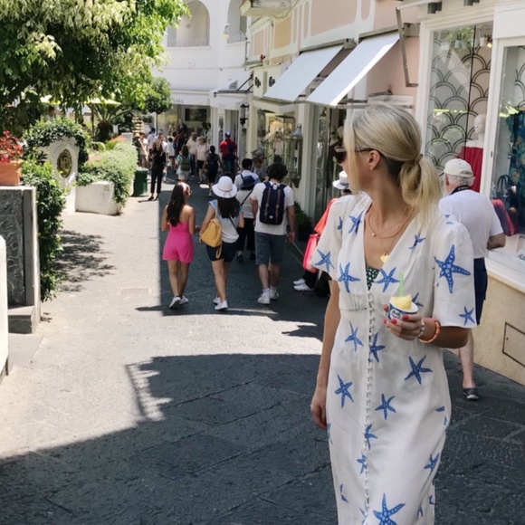 Rixo dress - white with blue starfish - size small - in great condition - Picture 6 of 6